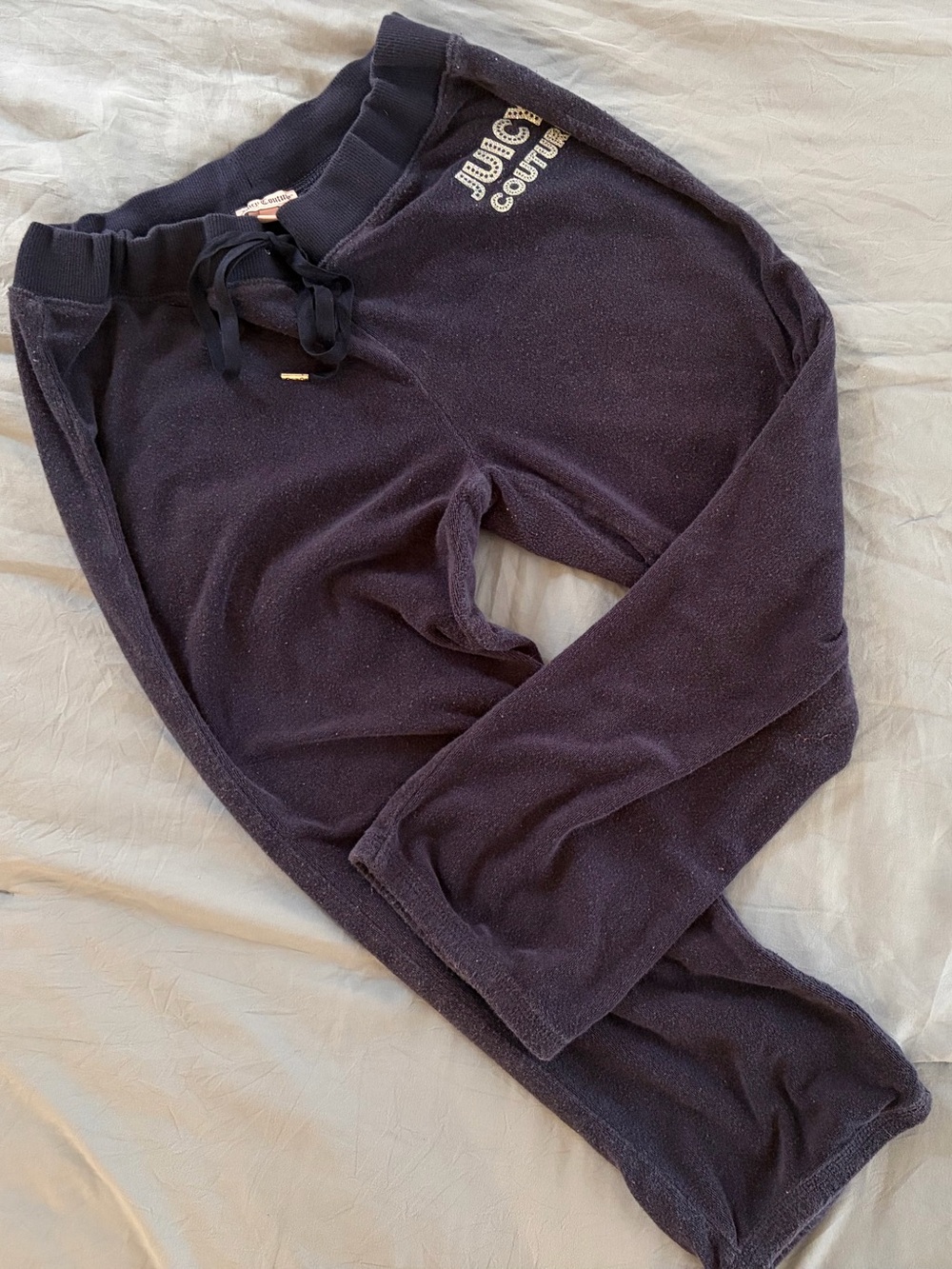 Vintage Y2K Juicy Couture Capri Black Terry Jogger Pants